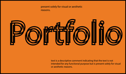Portfolio text written in lowercase letters.Vector lettering design. Simple word.