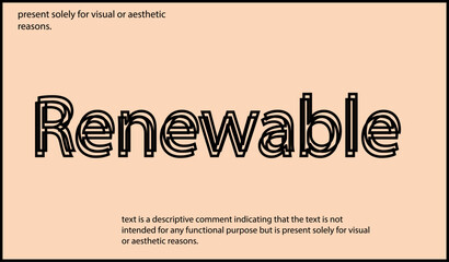 Renewable text written in lowercase letters.Vector lettering design. Simple word.