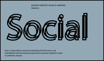 Social text written in lowercase letters.Vector lettering design. Simple word.