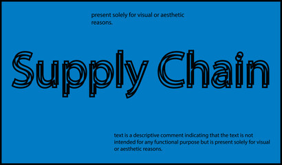  Supply Chain text written in lowercase letters.Vector lettering design. Simple word.
