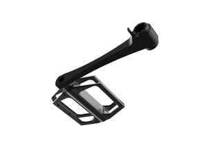Dynamic Black Bike Pedal and Crank Arm – Modern 3D Render Isolated on Transparent PNG for High-End Cycling Gear, Fitness, and Mechanical Part Illustrations. Perfect for Digital and Print Media.