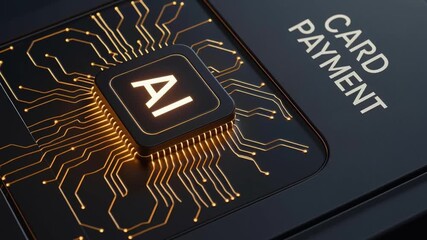 AI driven payment solution concept. with futuristic circuit design - Powered by Adobe