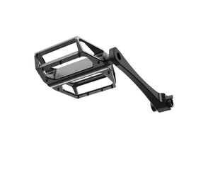 Dynamic Black Bike Pedal and Crank Arm – Modern 3D Render Isolated on Transparent PNG for High-End Cycling Gear, Fitness, and Mechanical Part Illustrations. Perfect for Digital and Print Media.