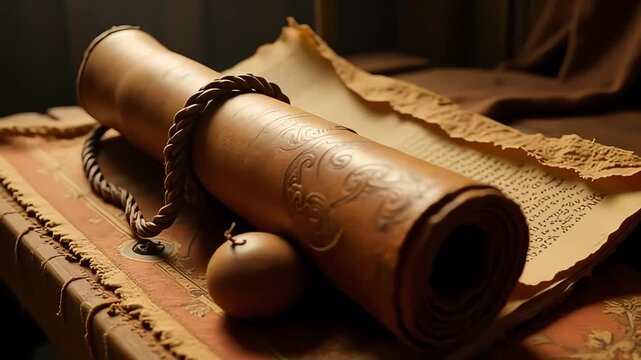 Ancient scroll parchment document history manuscript antique vintage paper
