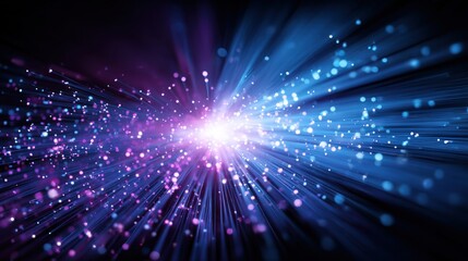 Fototapeta premium Abstract Light Burst with Blue and Purple Hues, Representing Technology, Innovation, and Futuristic Concepts