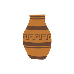 Vintage ceramic vases. Vase for flowers, antique pottery, floral. Vector illustration