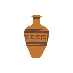 Vintage ceramic vases. Vase for flowers, antique pottery, floral. Vector illustration