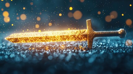 Jewel embedded in a sword hilt glowing with an inner fire