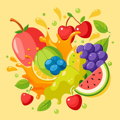 vector illustration of fruits