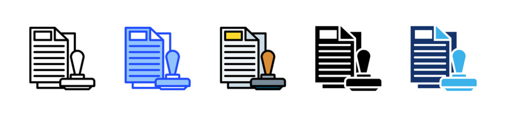 Obraz premium Legal Document Icon Collection With Multiple Styles