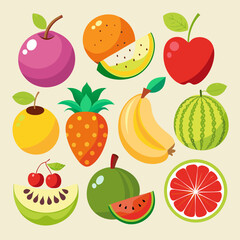 seamless pattern with fruits