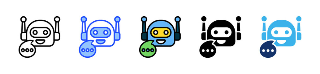 Chatbot Review Icon Collection With Multiple Styles