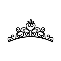 Hand drawn vintage Tiara vector illustration