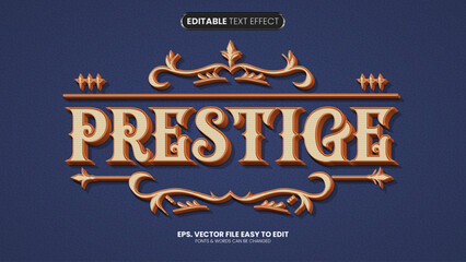 Editable text style effect - Prestige text style theme