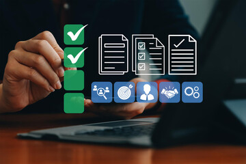 HR management concept, Employment, recruitment, training, conflict resolution and Internal human resource management in recruitment.