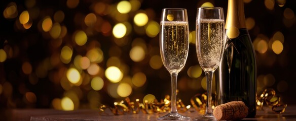 The champagne glasses celebrate a joyous occasion with sparkling elegance.