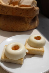 Italian dessert: panna cotta in Murano, Italy