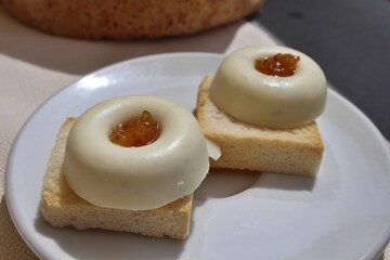 Italian dessert: panna cotta in Murano, Italy