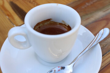 A cup of espresso in Murano, Italy