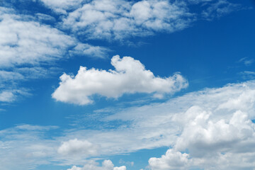Blue sky with cirrus cloud. It's clearing day and good weather in the morning