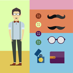 flat design concept illustration for web design and development