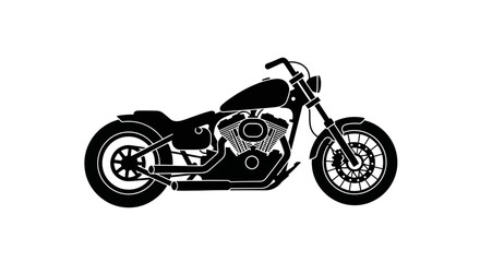Fototapeta premium Black and White Silhouette of a Classic Chopper Motorcycle 1.