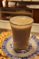 Hot cafe latte in Venice, Italy