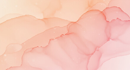 Fototapeta premium Ethereal abstract background with delicate peach and pink watercolor washes. A dreamy, flowing liquid ink art texture for creative and modern design.