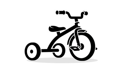 Fototapeta premium Classic Black Tricycle Illustration Childs Toy Bicycle.