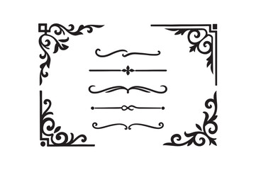 set of decorative elements