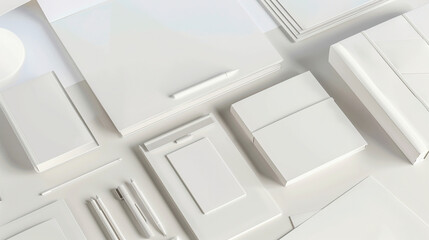 All kinds of back - to - school supplies such as pens and paper are gathered on the desk.