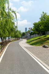 walkway in the modern city