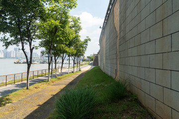 walkway in the modern city