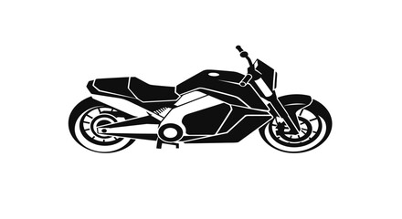 Fototapeta premium Sleek Black Electric Motorcycle Silhouette 1.