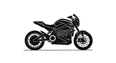 Obraz premium Sleek Black Electric Motorcycle Silhouette.