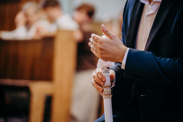 Chrzest święty, zbliżenie na świece