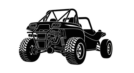 Obraz premium Black and White Silhouette of a Buggy ATV.