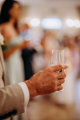 Celebrowanie przy użyciu kieliszka alkoholu