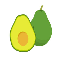 Cartoon avocado fruit vector illustration