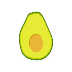 Cartoon avocado fruit vector illustration
