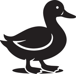 Domestic and wild ducks silhouette.