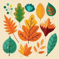 Fototapeta premium Autumn leaves Fall leaves leaves set autumn colorful maples leaves fallen oak leaves 