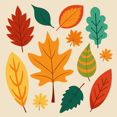 Obraz premium Autumn leaves Fall leaves leaves set autumn colorful maples leaves fallen oak leaves 