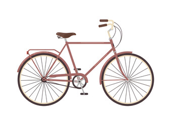 Chic vintage bicycle with classic brown leather saddle ready for stylish urban adventures