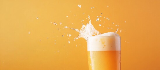 Refreshing Beer Splash: Golden Beverage in a Glass