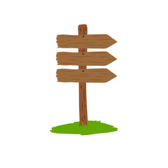 Cartoon wooden signboard. Vector illustration
