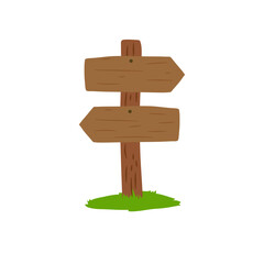 Cartoon wooden signboard. Vector illustration