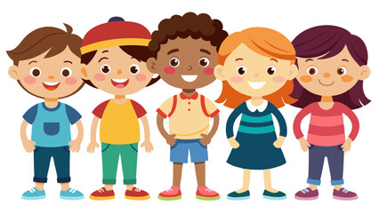 children on white background