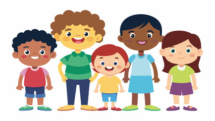 children on white background