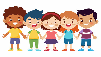 children on white background